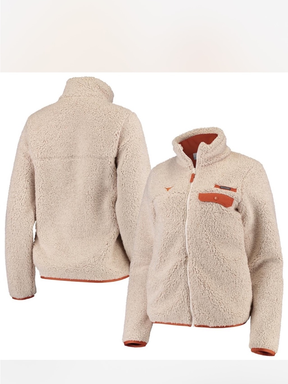 Women's Columbia Cream Texas Longhorns Mountain Side Heavyweight Full-Zip Jacket